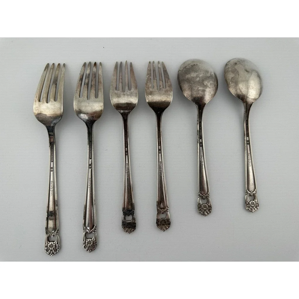 1847 Rogers Bros Eternally Yours Silverplate Flatware Set 6pc Mixed Lot Vintage